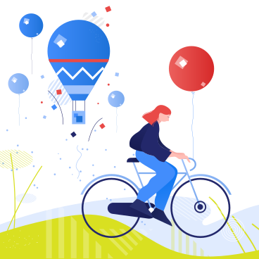 International bicycle day with balloons PNG, SVG