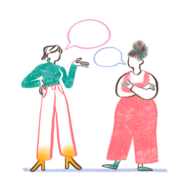 Dos mujeres hablando PNG, SVG