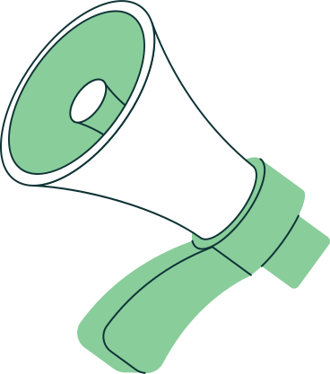 green and white megaphone PNG, SVG