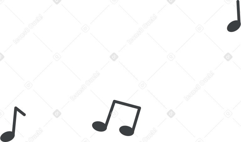 Três notas musicais pretas PNG, SVG