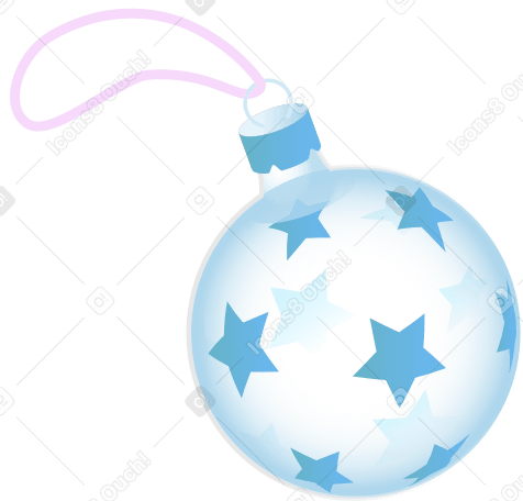 прозрачный елочный шар со звездами в PNG, SVG