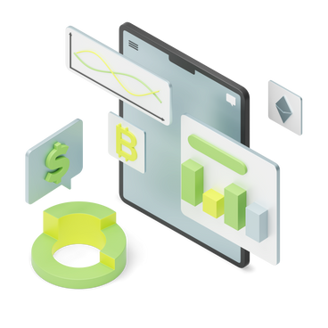 Interactive graphs for financial analysis animated illustration in GIF, Lottie (JSON), AE