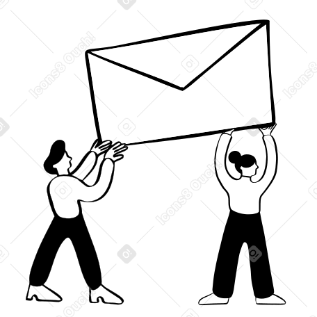 Trabajadores postales entregando correo PNG, SVG