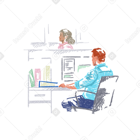 People working in the office PNG, SVG