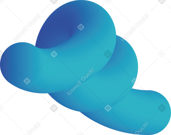 青い湾曲した形状 PNG、SVG
