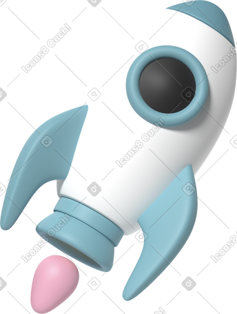 3D rocket with a porthole PNG, SVG