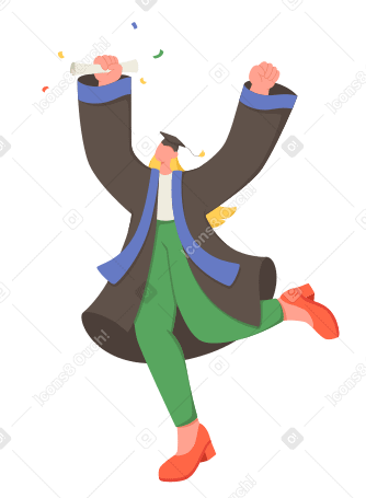 Happy graduate with a diploma PNG, SVG