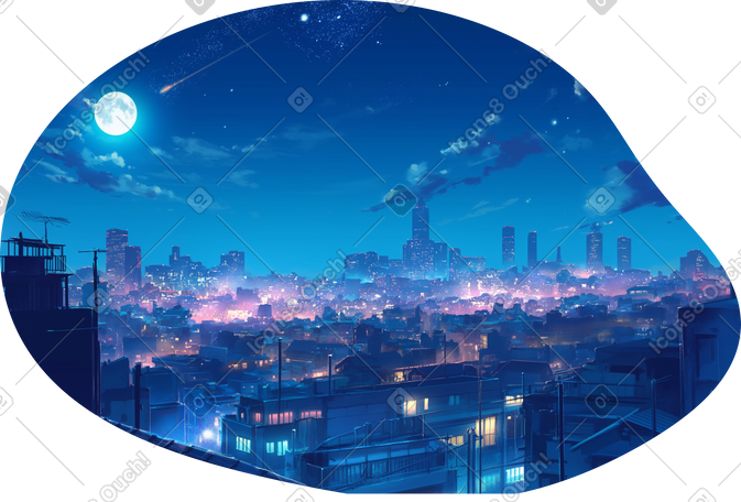 夜晚的城市背景 PNG, SVG