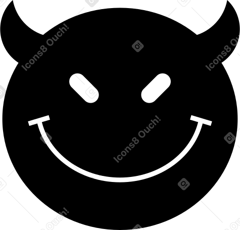 smiley with horns PNG, SVG