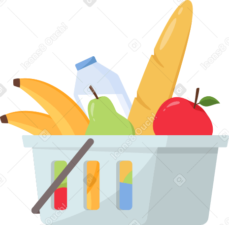 basket with vegetables Illustration in PNG, SVG