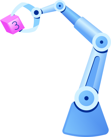 robotic arm with cube PNG, SVG