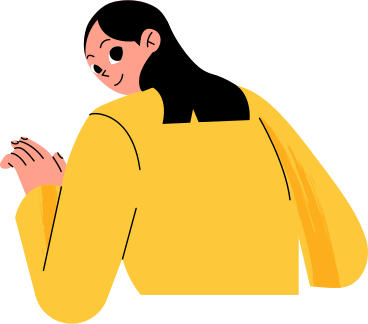 smiling sitting girl from the back PNG, SVG