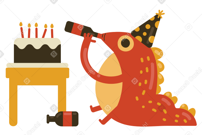 Lonely party Illustration in PNG, SVG