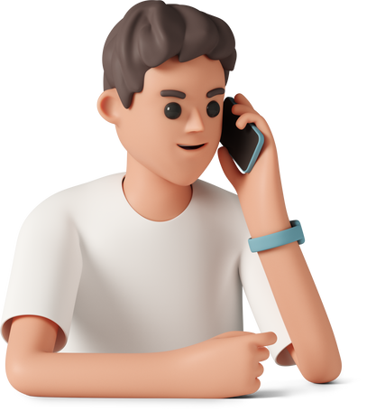 man talking on the phone Illustration in PNG, SVG