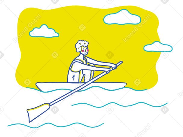 Canoeing Illustration in PNG, SVG