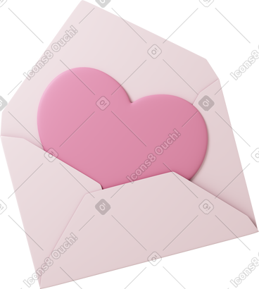 Envelope with pink heart PNG, SVG