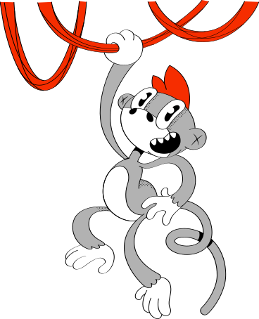 monkey on a vine PNG, SVG