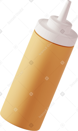 3D Mustard bottle Illustration in PNG, SVG