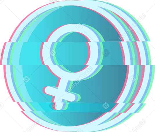 effetto glitch simbolo femminile PNG, SVG