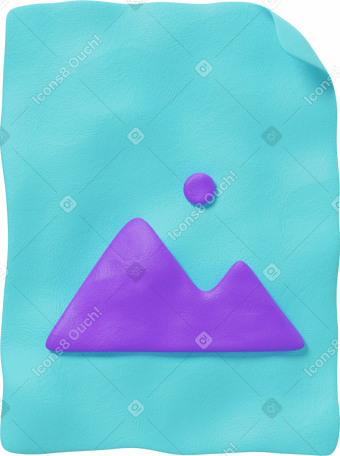 3D Image file light blue icon Illustration in PNG, SVG