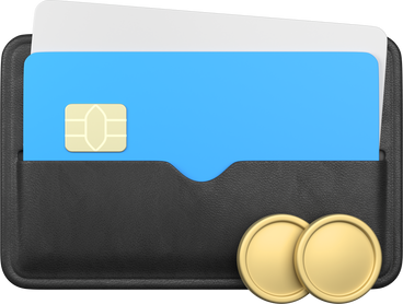 card holder with two coins PNG、SVG