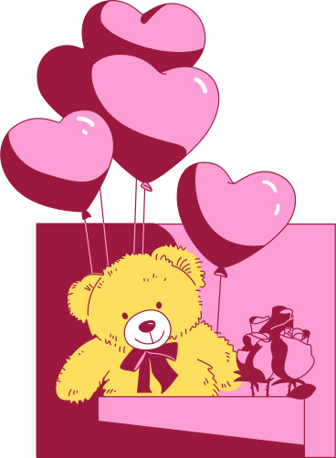 frame with a teddy bear PNG, SVG