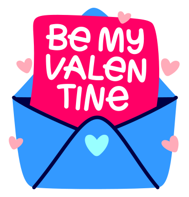 lettering be my valentine in an envelope PNG, SVG