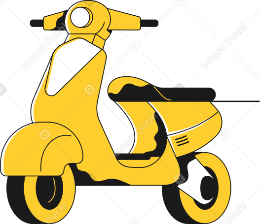 小型摩托车动态插图，格式有GIF、Lottie (JSON)、AE