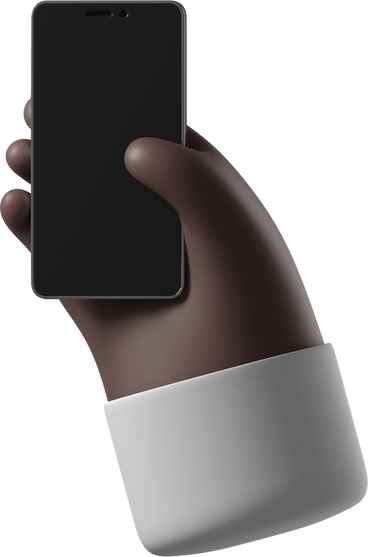 Schwarze hauthand mit einem telefon PNG, SVG