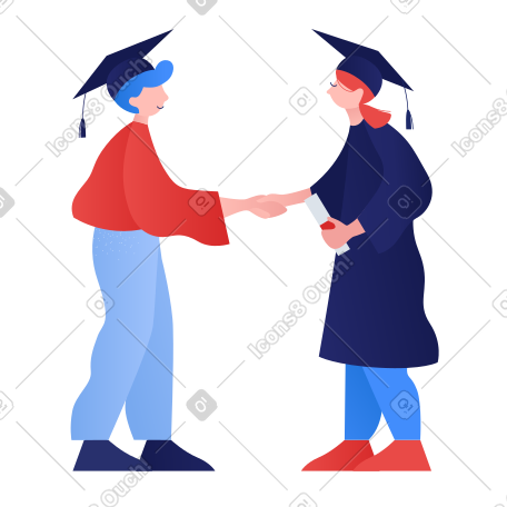 男人握手给一个女学生文凭 PNG, SVG