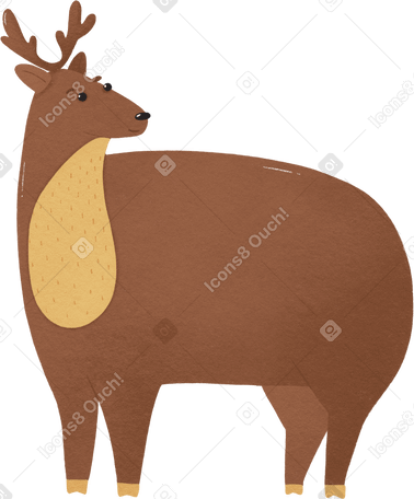 big brown deer with antlers в PNG, SVG
