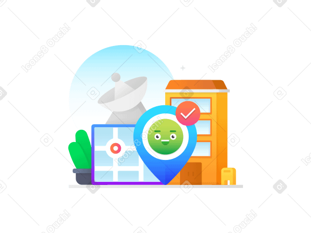 Location access Illustration in PNG, SVG