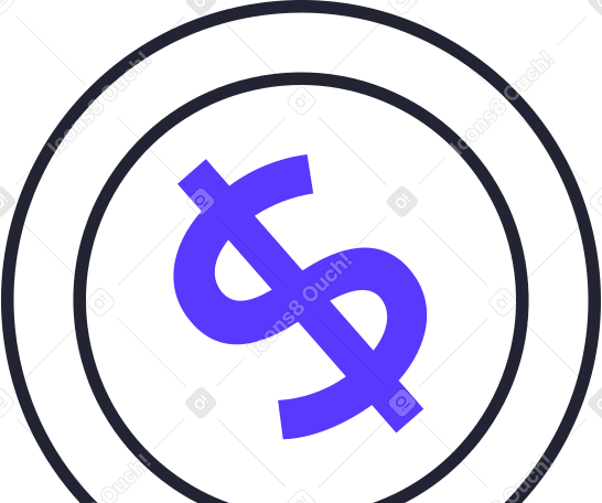 round white dollar coin PNG, SVG