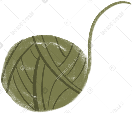 Green ball of yarn Illustration in PNG, SVG