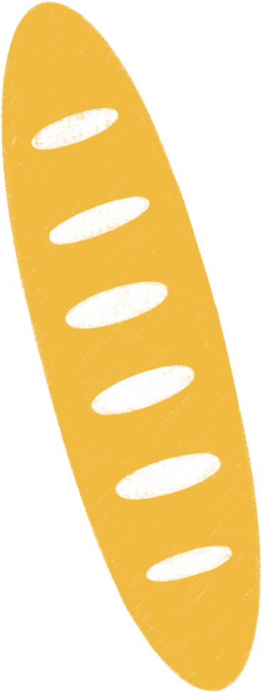 yellow baguette PNG, SVG