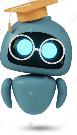 3D Chatgpt-roboter mit abschlusskappe PNG, SVG
