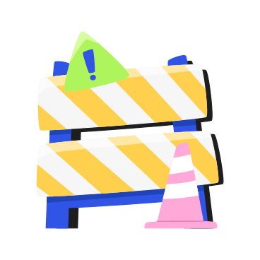 Roadblock, traffic cone and warning sign PNG, SVG