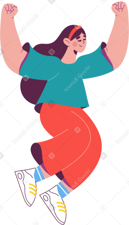 happy jumping girl PNG, SVG