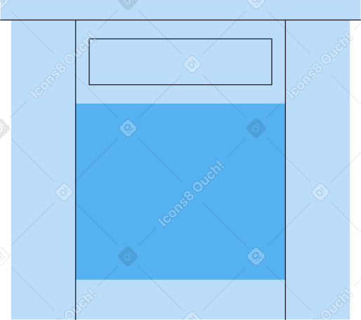 light blue fireplace Illustration in PNG, SVG