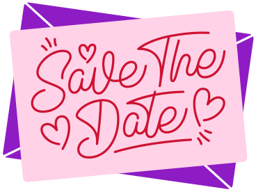 lettering save the date on letter text animated illustration in GIF, Lottie (JSON), AE