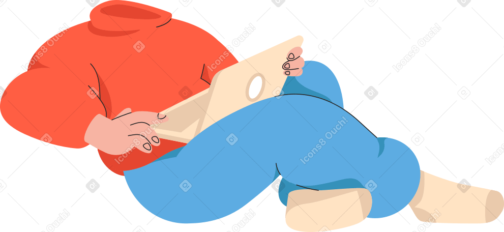 body with open laptop Illustration in PNG, SVG