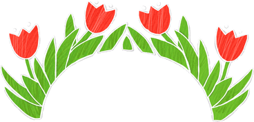 red tulips arranged in a semicircle PNG, SVG