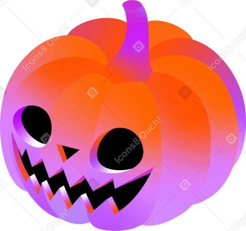 Изометрическая тыква на хэллоуин в PNG, SVG