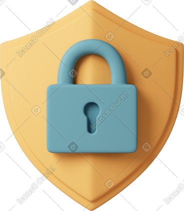 Shield with lock PNG, SVG