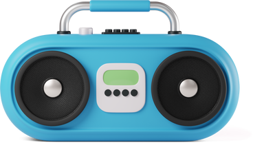 blue cd player on ground PNG, SVG