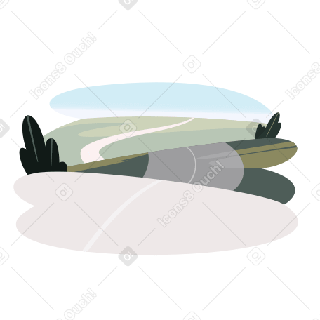 Serpentine road Illustration in PNG, SVG