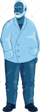 old chubby man standing Illustration in PNG, SVG