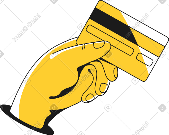 hand with bank card PNG, SVG