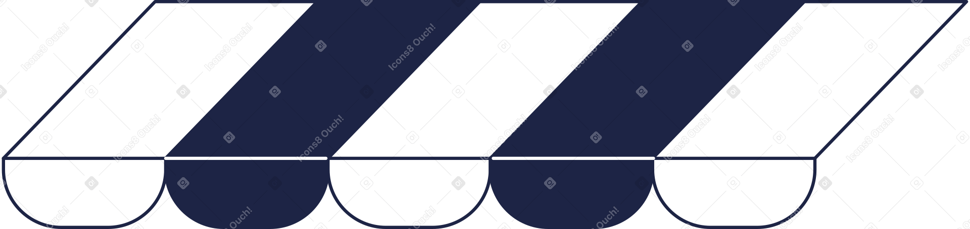 blue stripped canopy Illustration in PNG, SVG