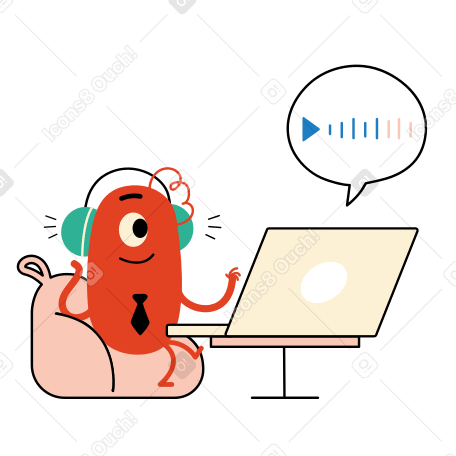 Character listens to a teaching lesson PNG, SVG